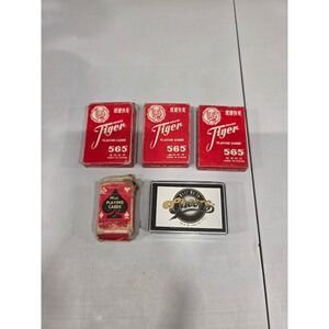 Vintage Tiger Brand 565 Playing Cards & Cheers and Mini Deck Mancave Barware
